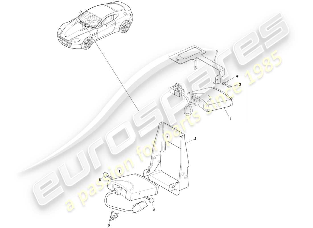 aston martin v8 vantage (2007) diagrama de piezas del módulo de presión de neumáticos