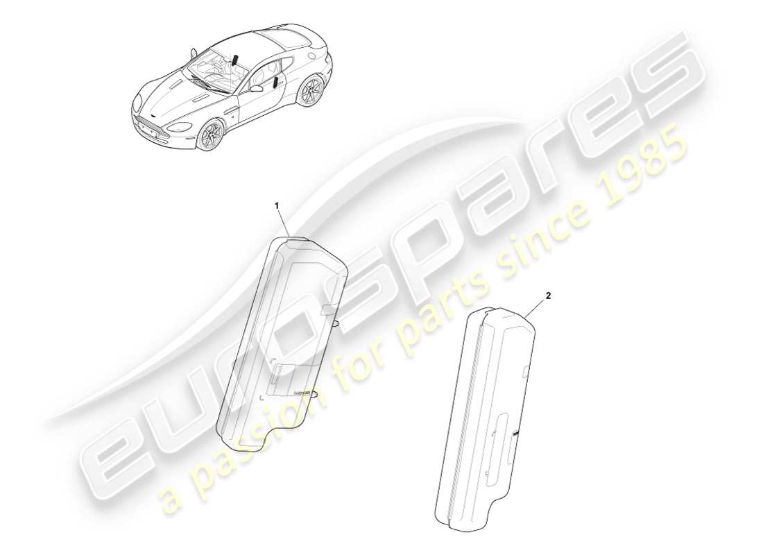 aston martin v8 vantage (2007) diagrama de piezas del airbag lateral
