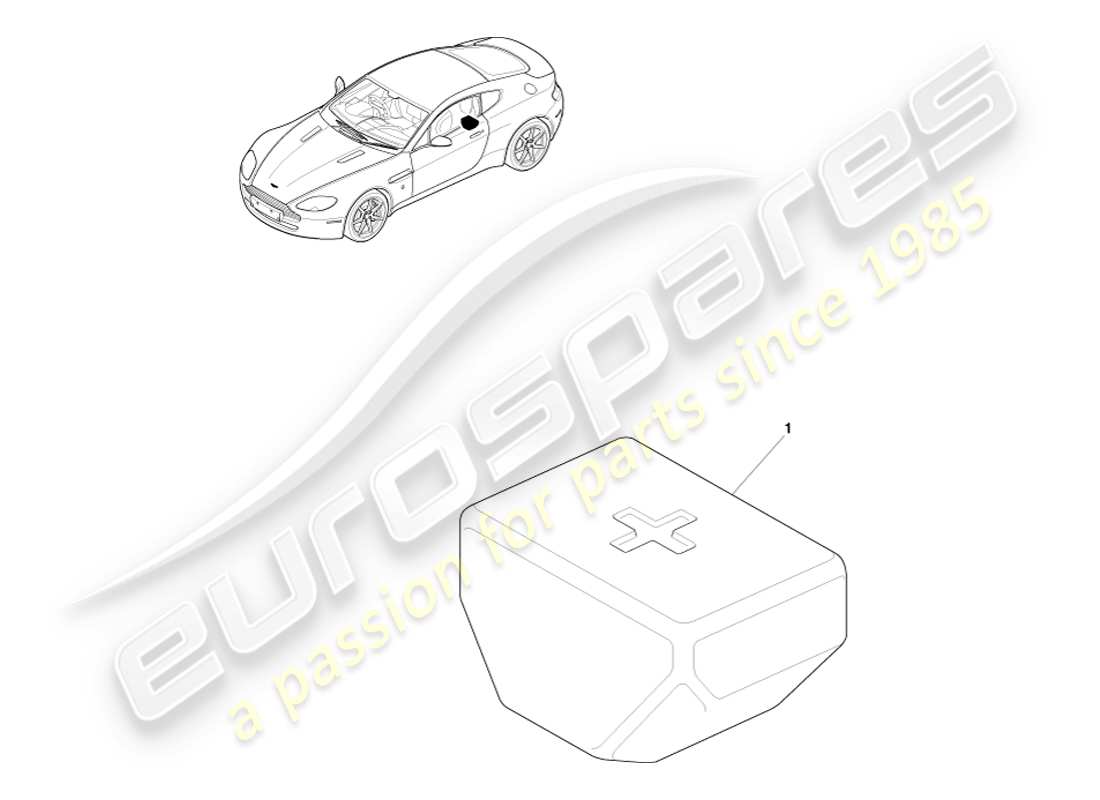 aston martin v8 vantage (2005) diagrama de piezas del botiquín de primeros auxilios