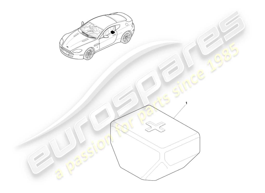 aston martin v8 vantage (2007) diagrama de piezas del botiquín de primeros auxilios