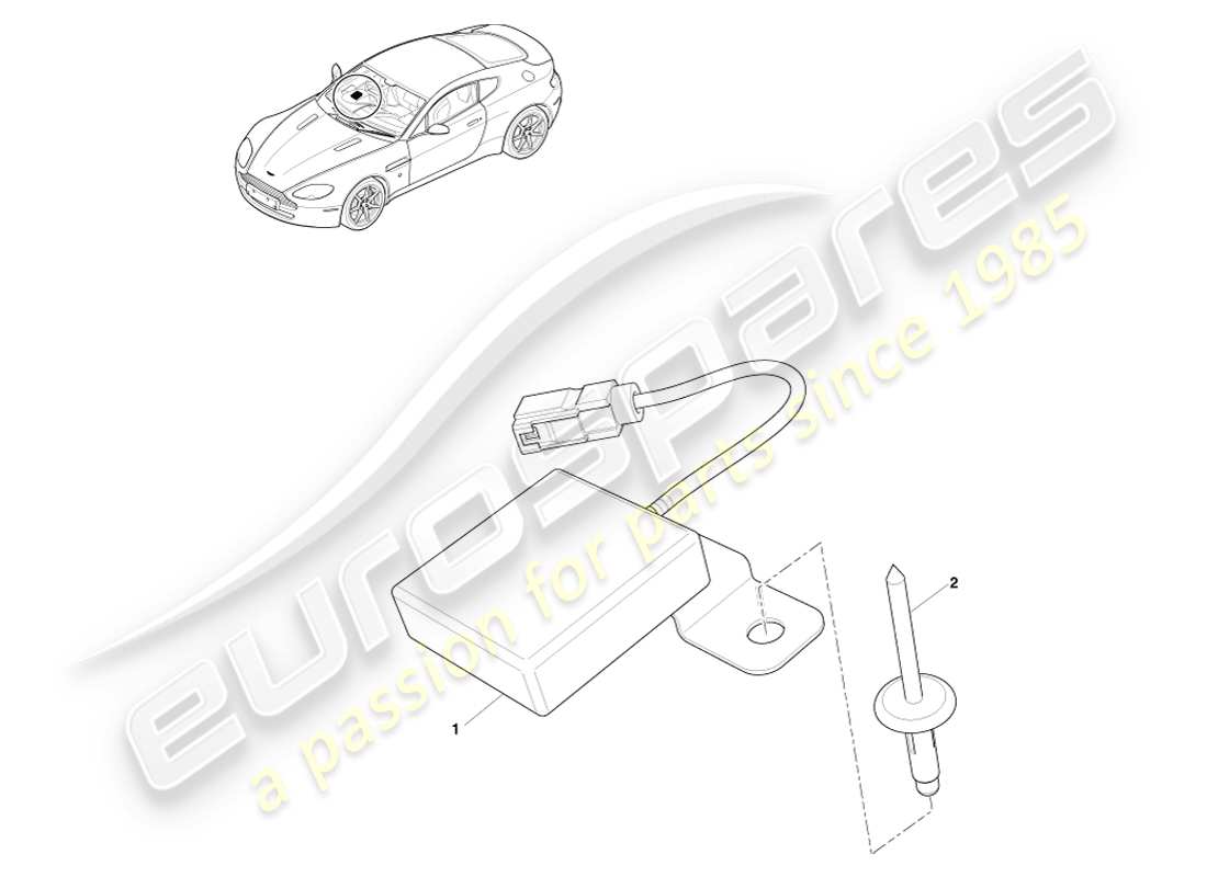 aston martin v8 vantage (2007) antena wi-fi, diagrama de pieza 16my