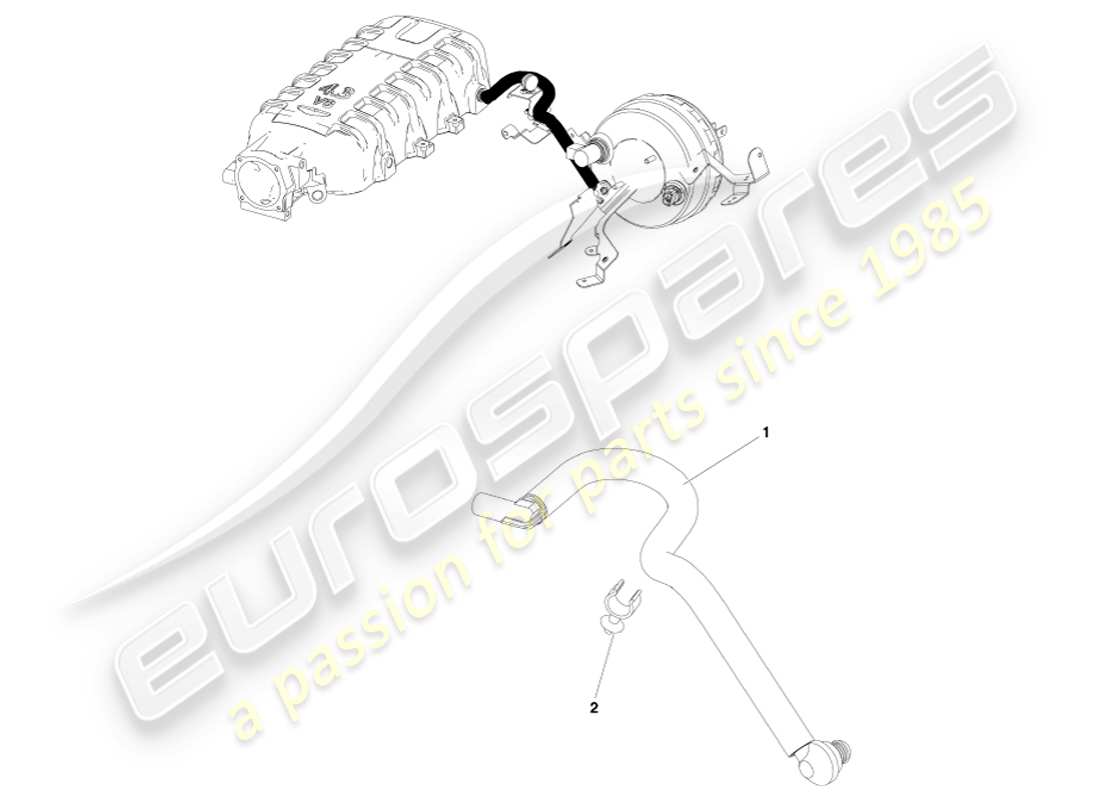 aston martin v8 vantage (2007) diagrama de piezas del tubo de vacío, lhd