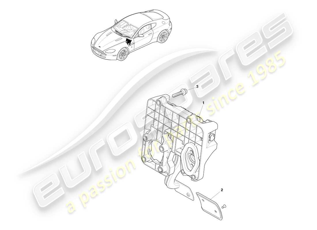 aston martin v8 vantage (2005) conjunto del actuador de freno, diagrama de piezas asm