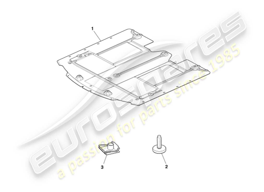 aston martin db9 (2016) bandeja inferior delantera, diagrama de piezas de volante