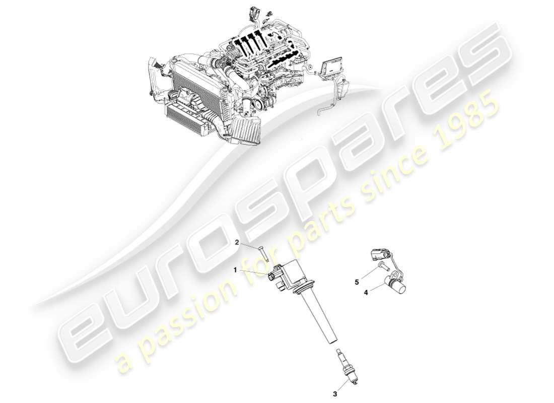 aston martin v8 vantage (2005) diagrama de piezas de encendido