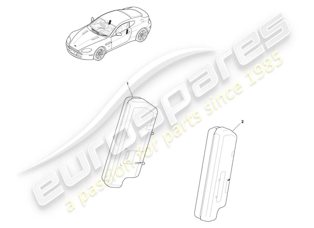 aston martin v8 vantage (2005) diagrama de piezas del airbag lateral