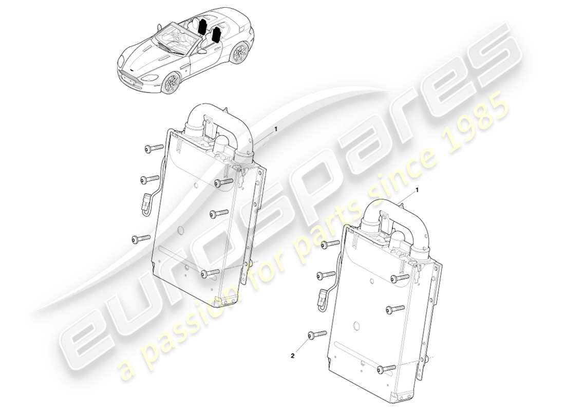 aston martin v8 vantage (2007) instalación de rops, diagrama de piezas del roadster