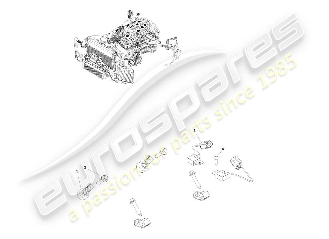 aston martin v8 vantage (2007) diagrama de piezas de control electrónico del motor