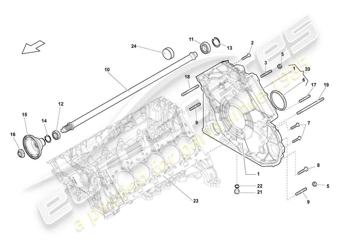 lamborghini lp570-4 spyder performante (2012) cubierta para diferencial de eje diagrama de piezas