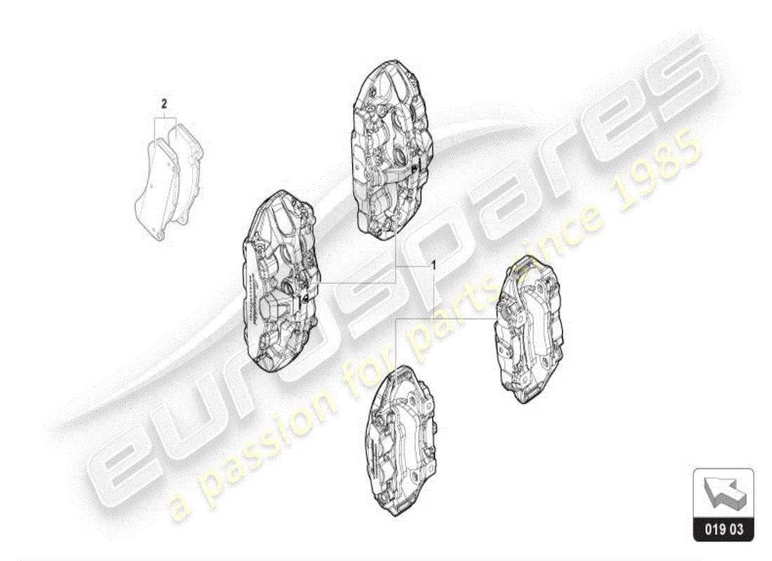 lamborghini revuelto coupe (accessories) kit de retrofit para pinza de freno de color diagrama de piezas