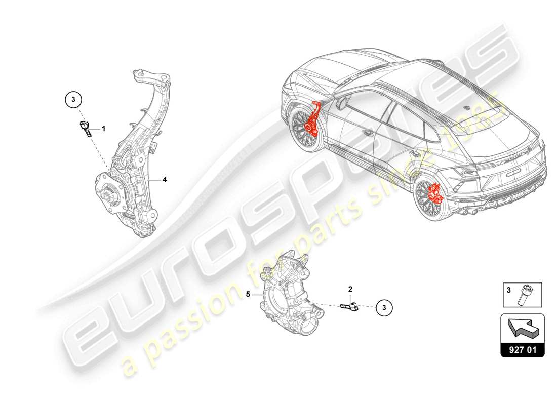 lamborghini urus (2020) sensor de velocidad diagrama de piezas