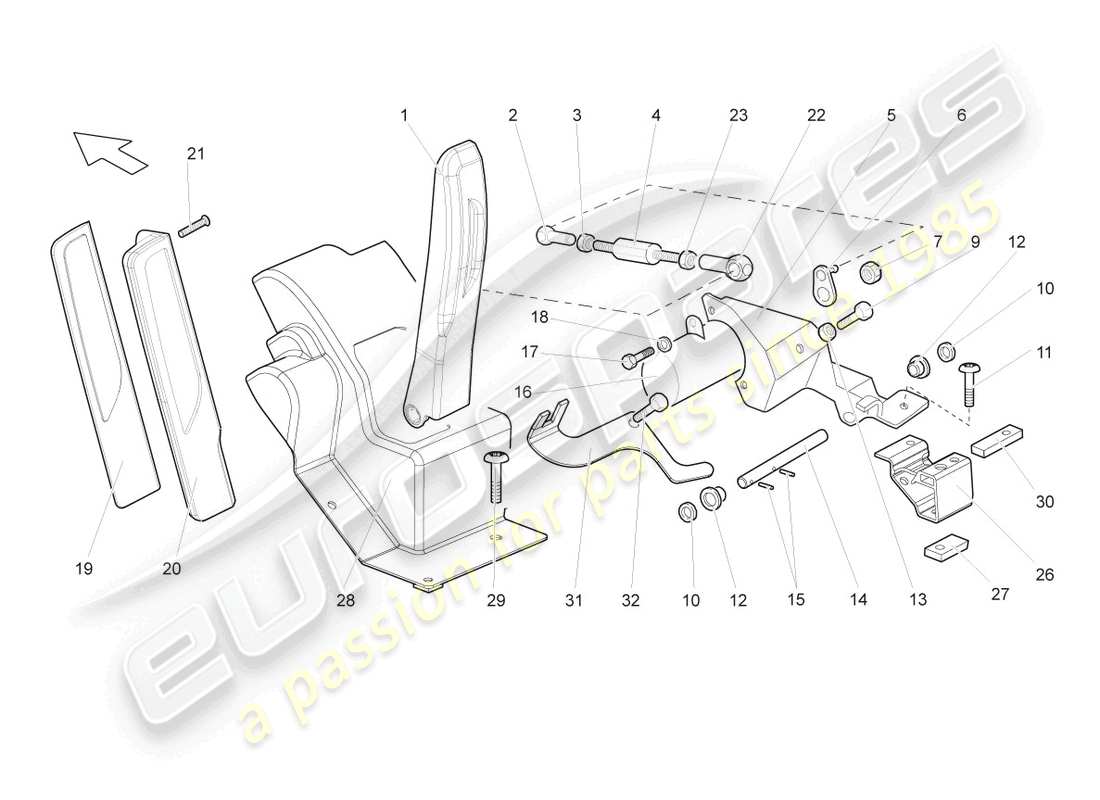 lamborghini gallardo spyder (2006) diagrama de piezas del pedal del acelerador lhd
