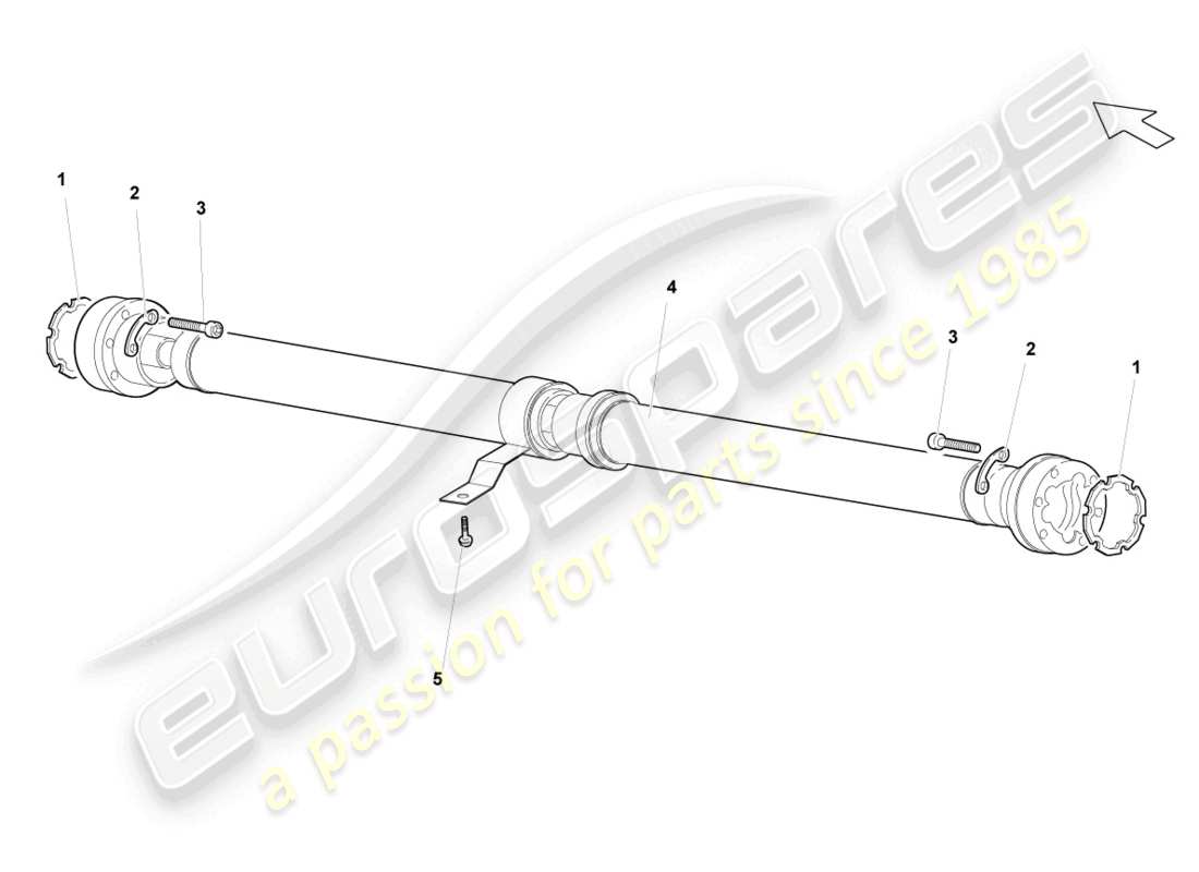 lamborghini lp560-4 coupe (2011) diagrama de piezas del eje cardán