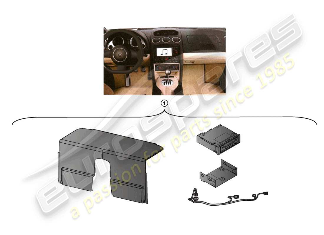 lamborghini lp560-4 spider (accessories) paquete de cambiador de cd, juego de retrofit diagrama de piezas