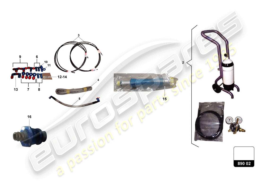lamborghini super trofeo evo 2 (2022) diagrama de piezas de airjack