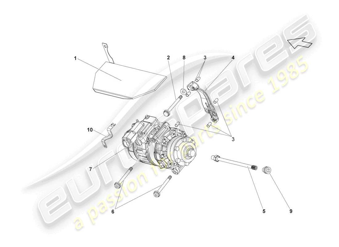 lamborghini blancpain sts (2013) diagrama de piezas del compresor de a/c