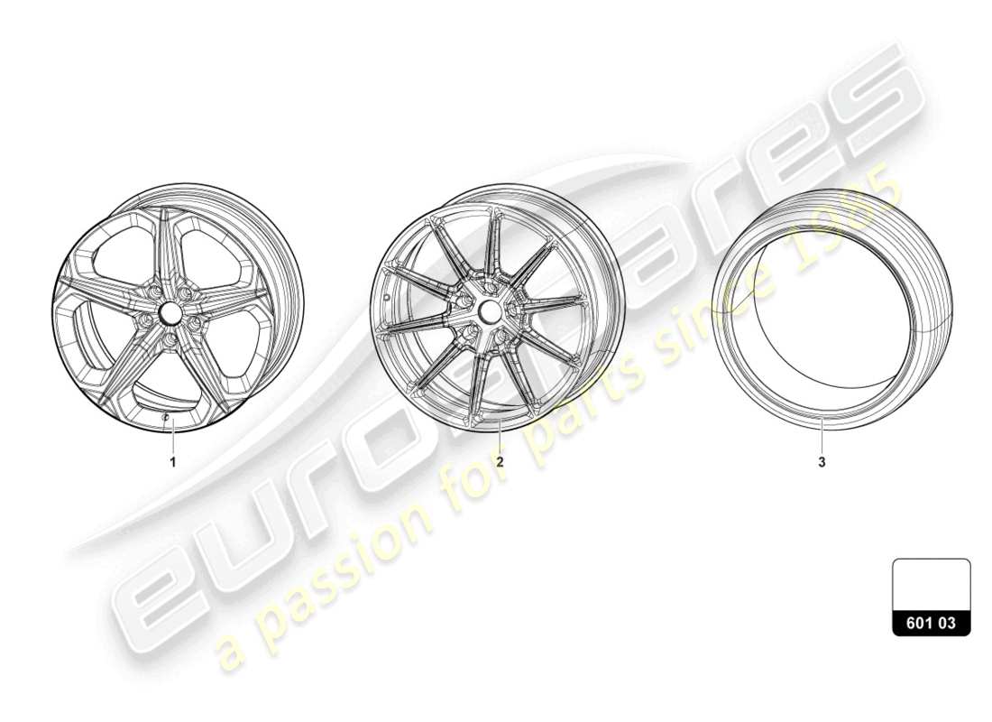 lamborghini urus s (2024) ruedas/neumáticos 21 diagrama de piezas