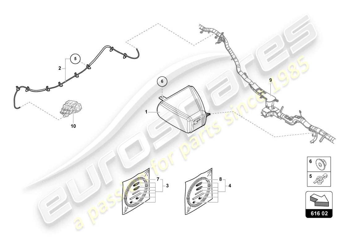 lamborghini urus (2020) dispositivo de elevación diagrama de piezas