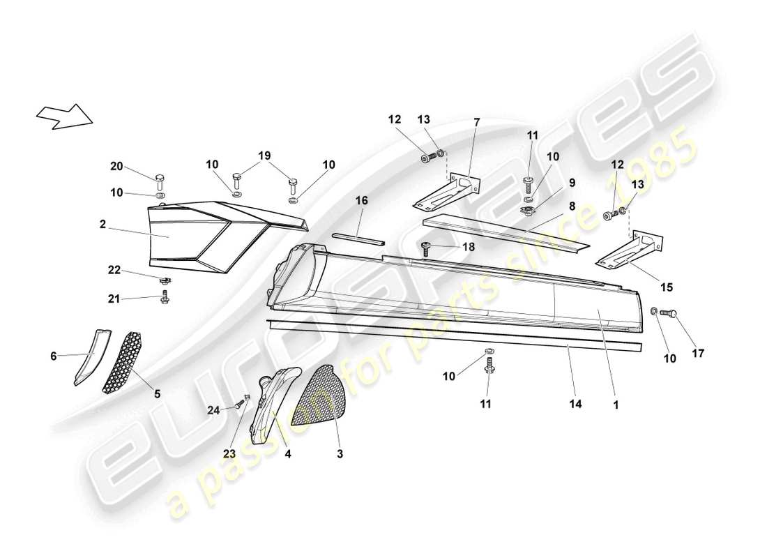 lamborghini reventon lateral derecho diagrama de piezas