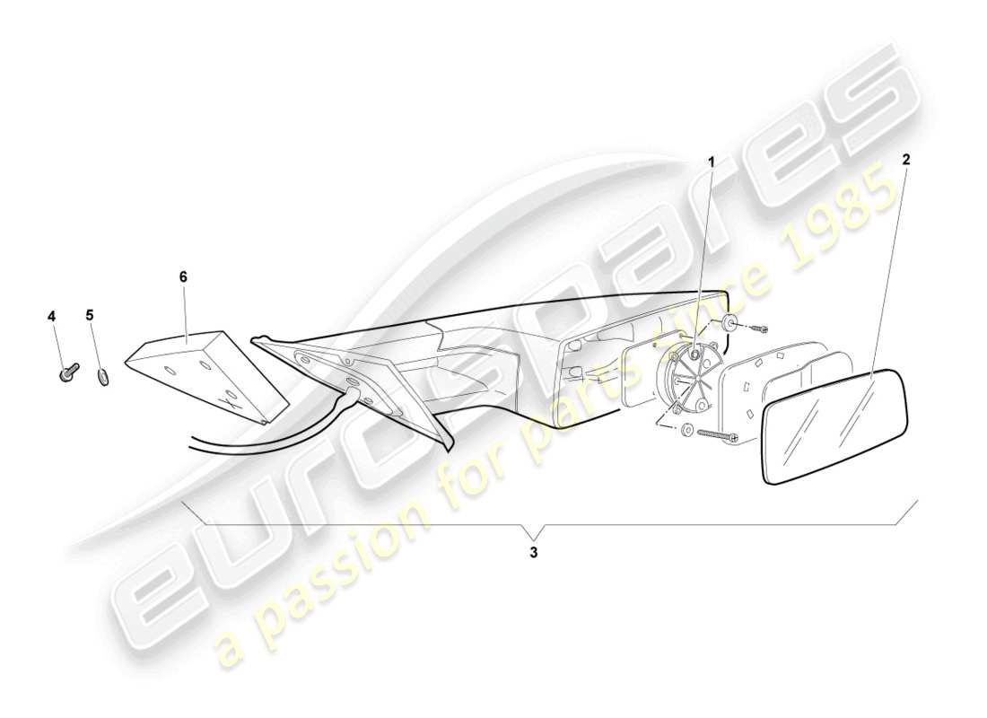 lamborghini reventon espejo exterior diagrama de piezas