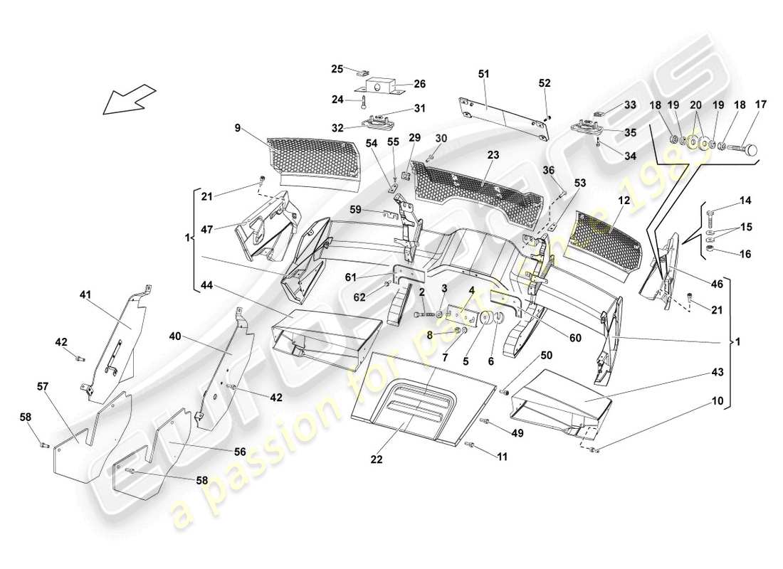 lamborghini lp670-4 sv (2010) parachoques trasero diagrama de piezas