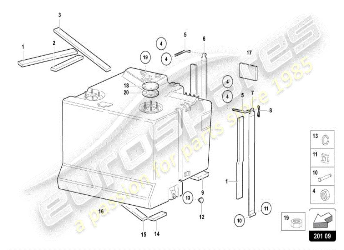 lamborghini diablo vt (1999) tanque de combustible - repostaje rápido diagrama de piezas
