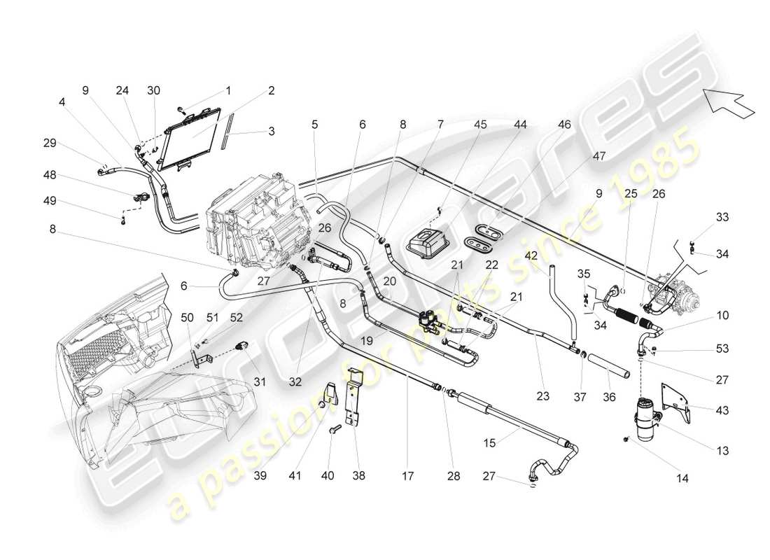 lamborghini gallardo coupe (2004) diagrama de piezas del condensador de a/c