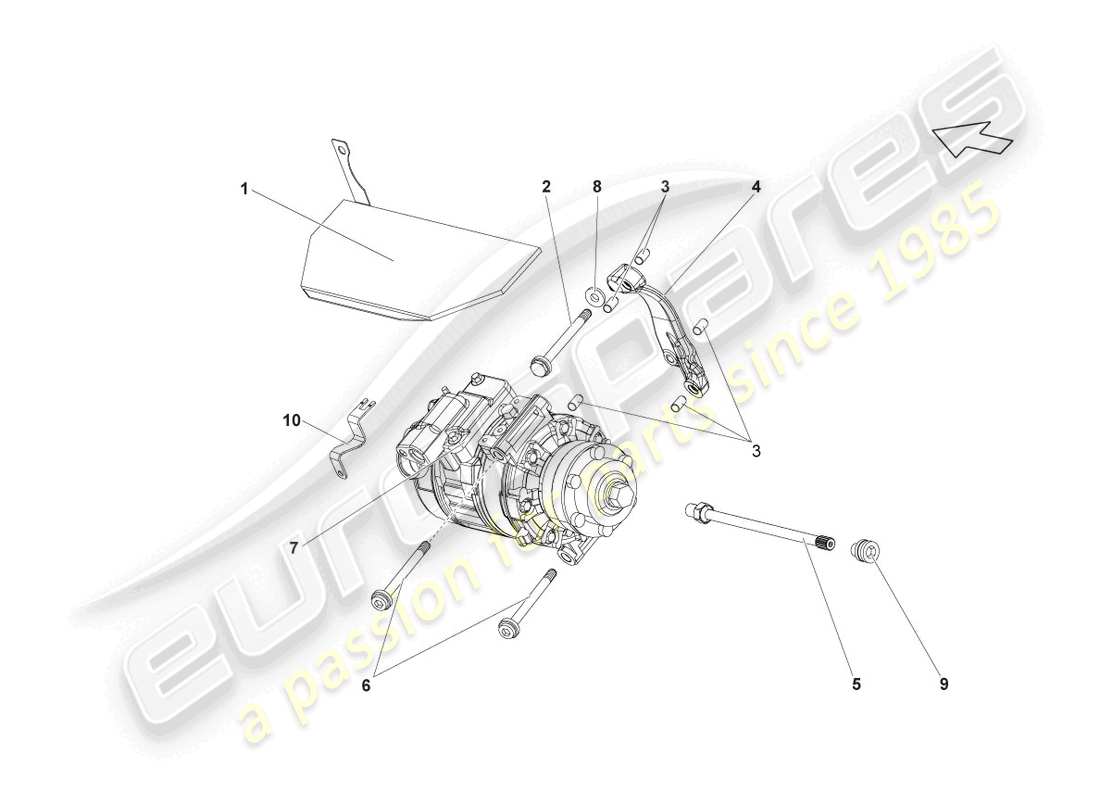 lamborghini lp560-4 spider (2012) compresor de a/c diagrama de piezas