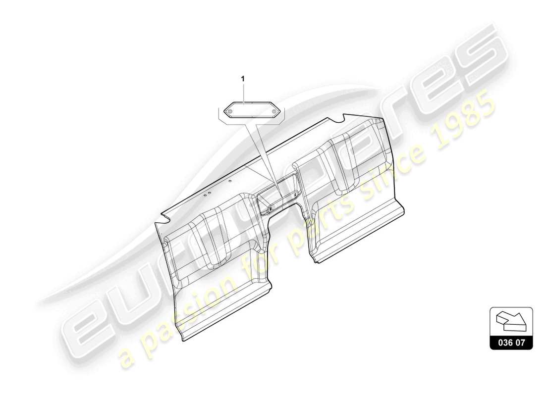 lamborghini huracan sto (accessories) diagrama de piezas del letrero colgante