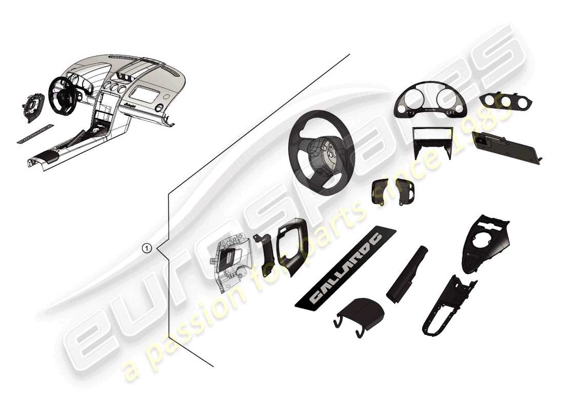 lamborghini lp560-4 spyder fl ii (accessories) paquete retrofit carbono oscuro diagrama de piezas