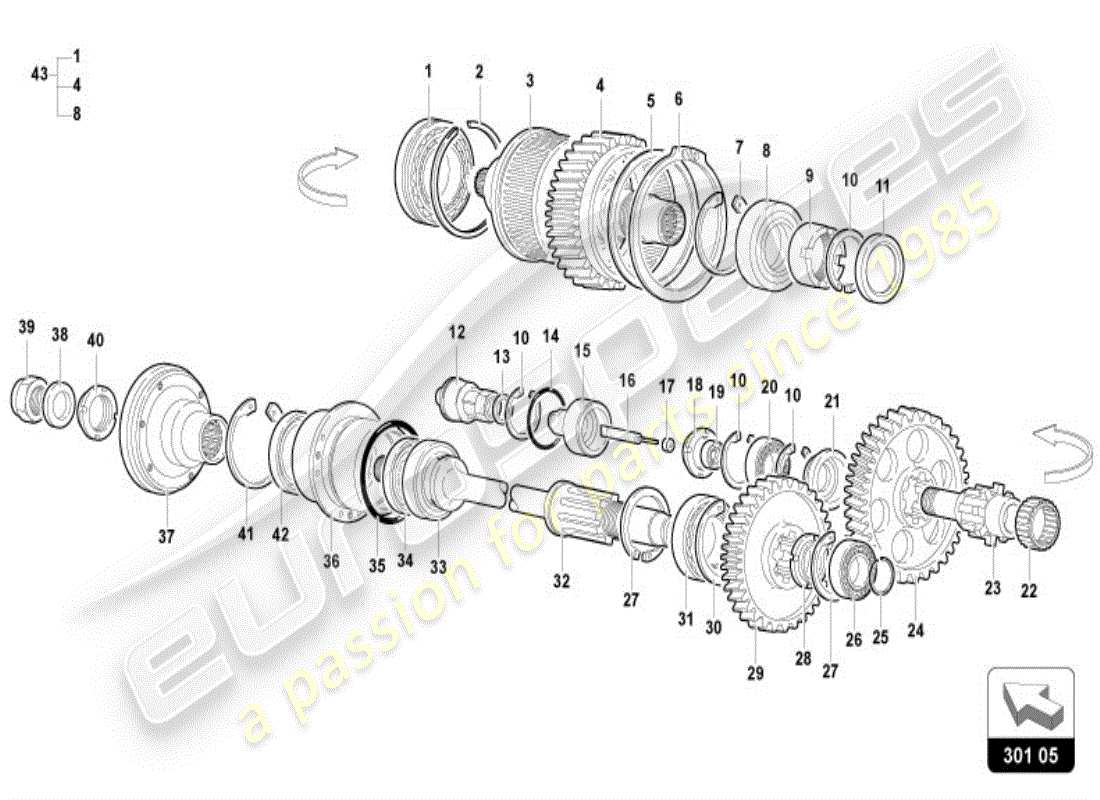 lamborghini diablo vt (1995) junta viscosa diagrama de piezas
