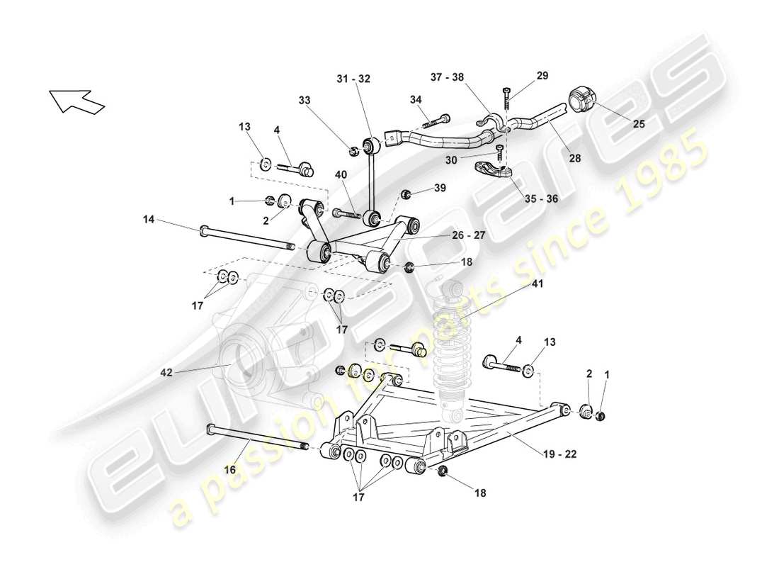 lamborghini lp640 coupe (2009) diagrama de piezas del obús trasero