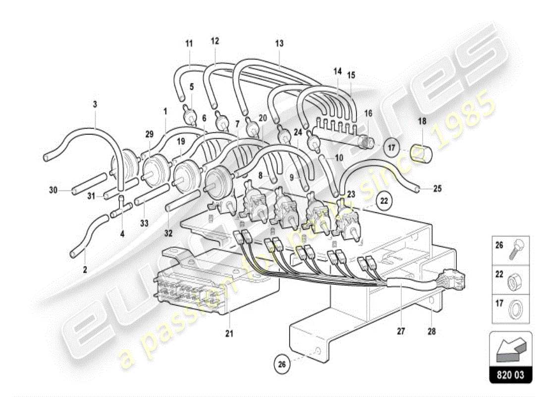 lamborghini diablo vt (1998) aire acondicionado diagrama de piezas