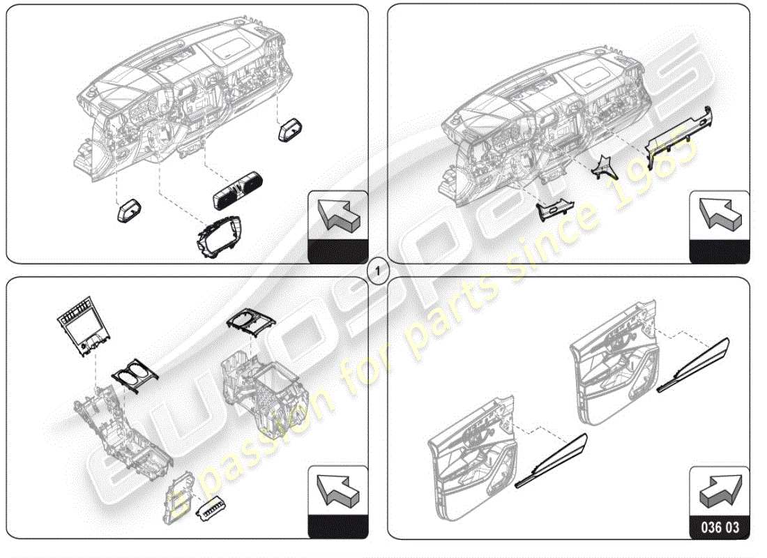 lamborghini urus performante (accessories) molduras diagrama de piezas