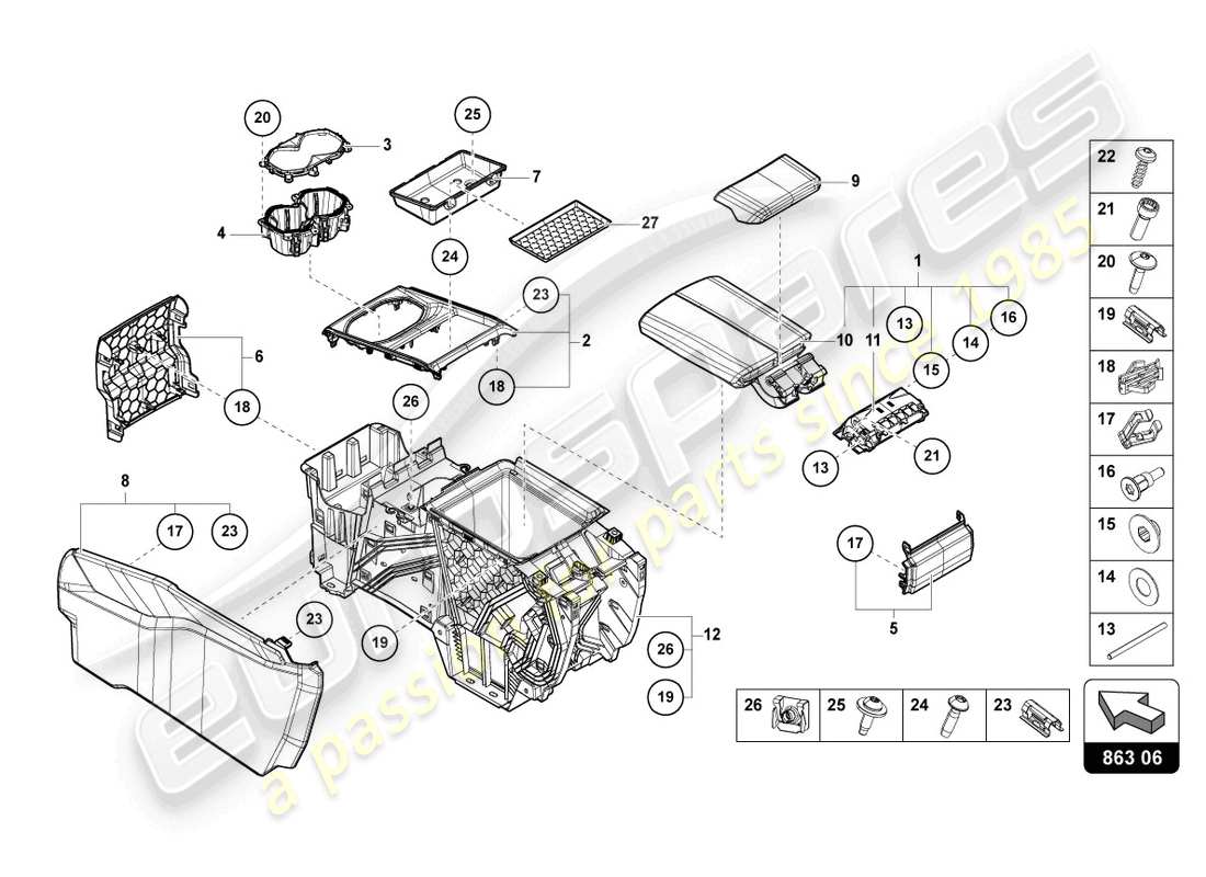 lamborghini urus (2021) brazo diagrama de piezas