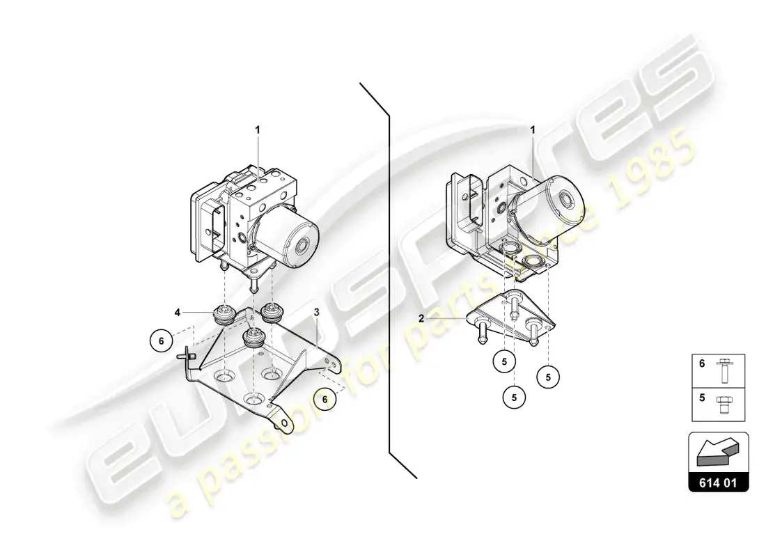 lamborghini lp700-4 roadster (2017) unidad abs con unidad de control diagrama de piezas