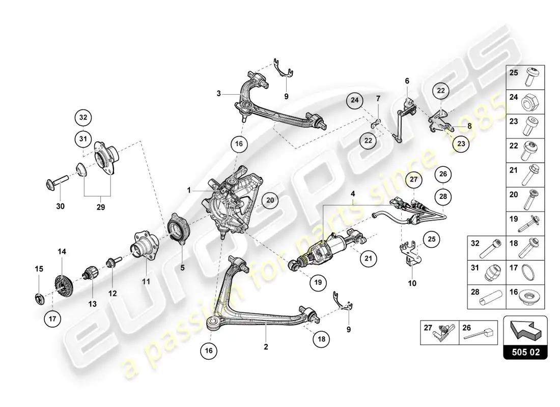 lamborghini evo coupe (2020) guía diagrama de piezas