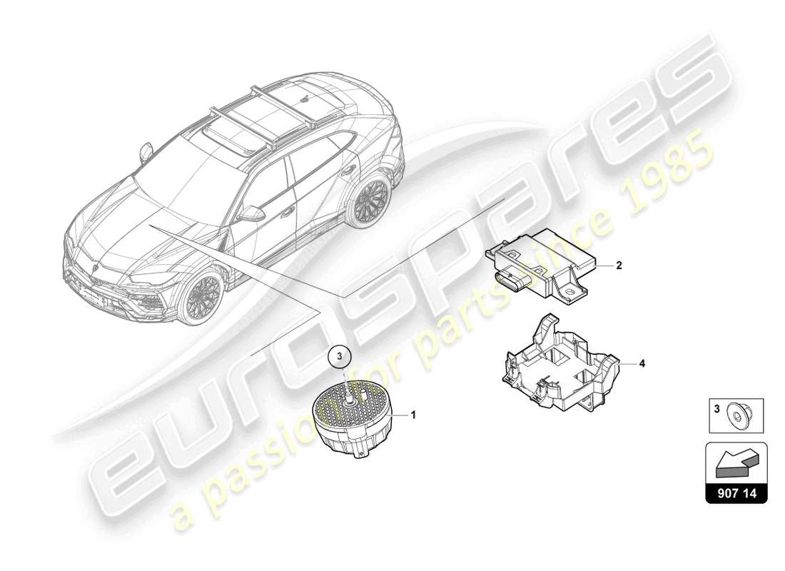 lamborghini urus (2020) electrical parts for engine noise production part diagram