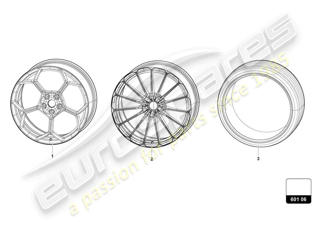 lamborghini urus performante (2024) ruedas/neumáticos 22 diagrama de piezas
