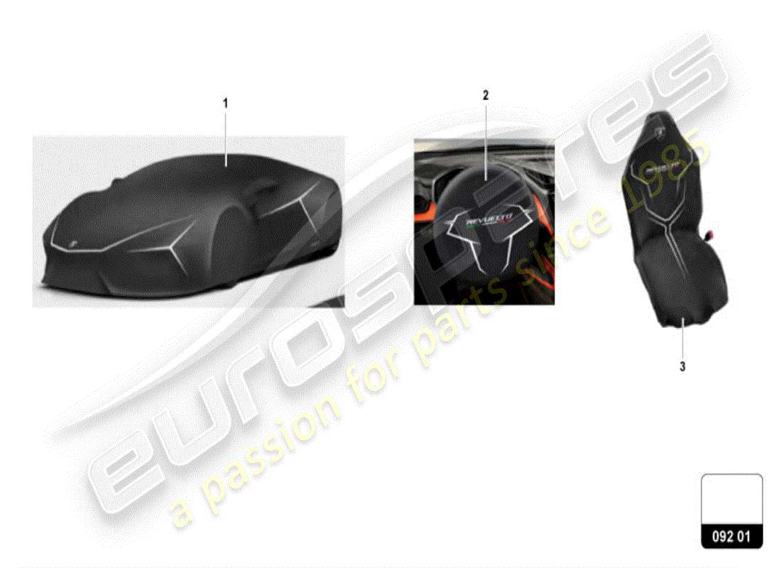 lamborghini revuelto coupe (accessories) covers diagrama de piezas