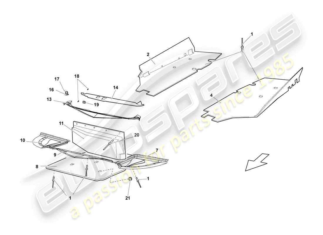 lamborghini reventon adorno de bajos diagrama de piezas