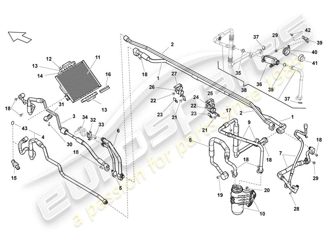 lamborghini lp550-2 coupe (2013) diagrama de piezas del condensador de a/c