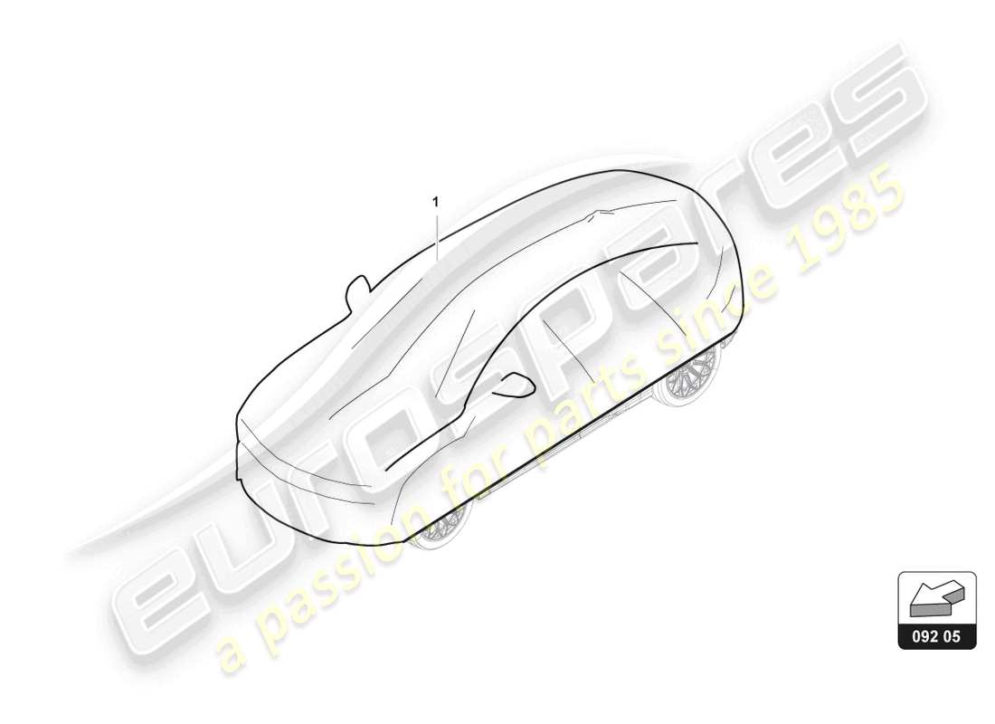 lamborghini urus performante (accessories) diagrama de piezas de la cubierta del coche