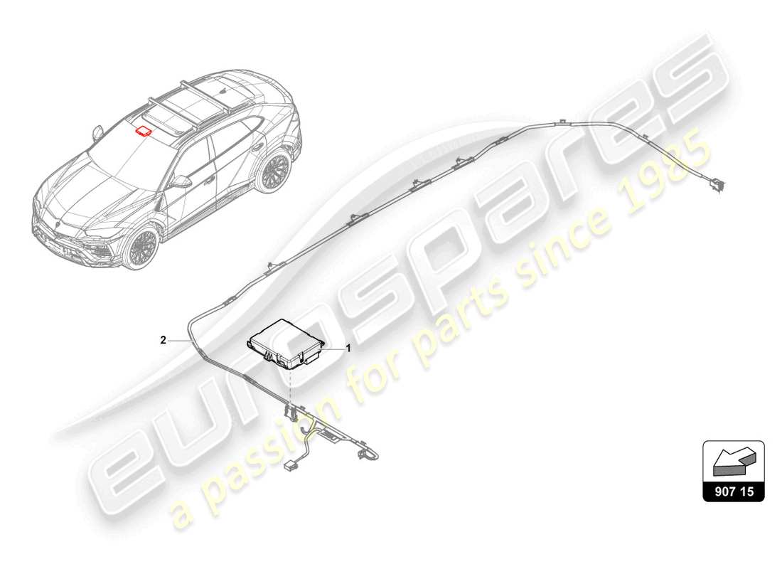 lamborghini urus (2020) unidad de mando para mandos del techo corredizo eléctrico diagrama de piezas