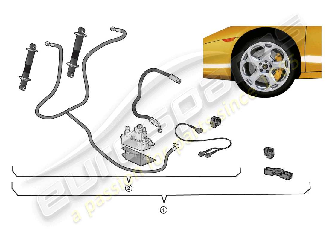 lamborghini gallardo spyder (accessories) kit de actualización diagrama de piezas