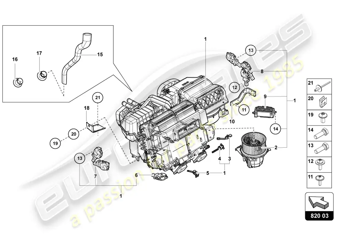 lamborghini lp720-4 coupe 50 (2014) diagrama de piezas de aire acondicionado