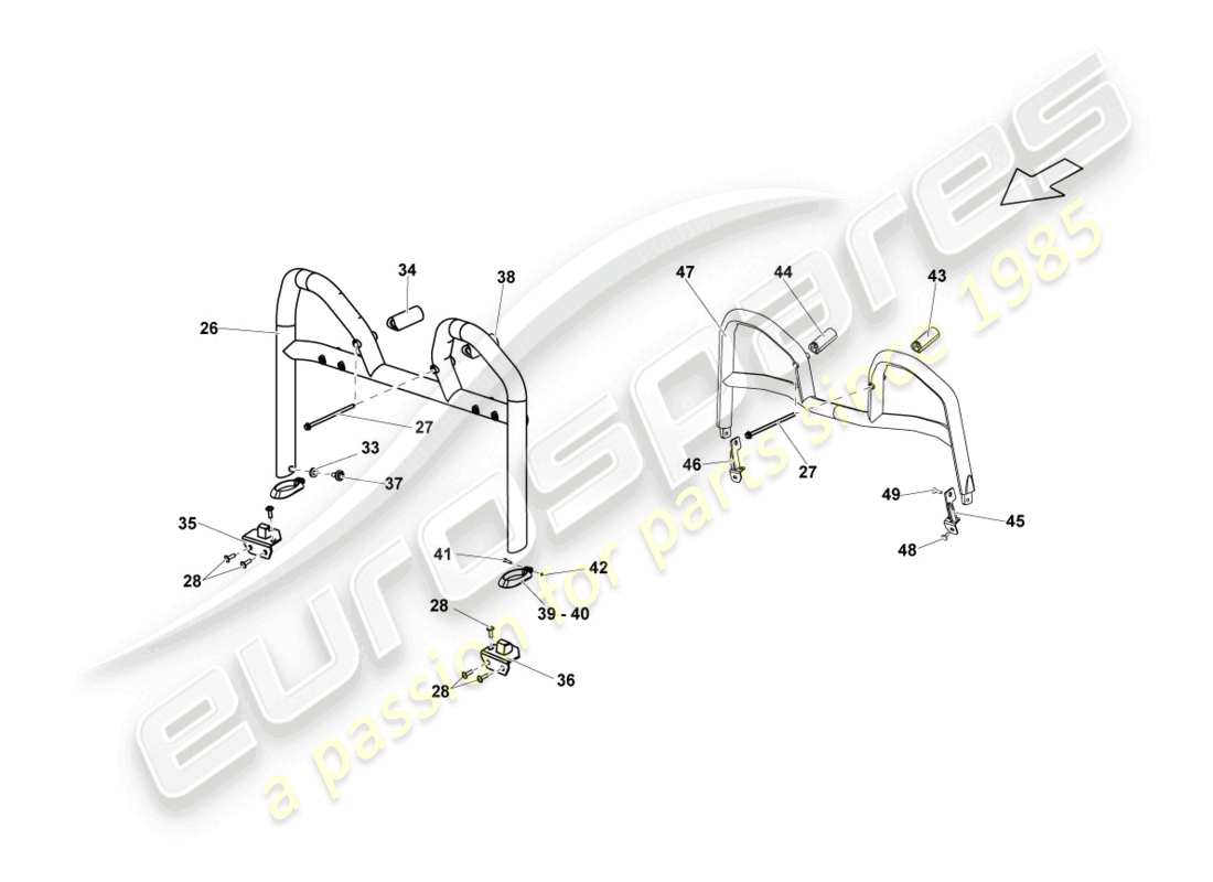 lamborghini blancpain sts (2012) overroll protection diagrama de piezas