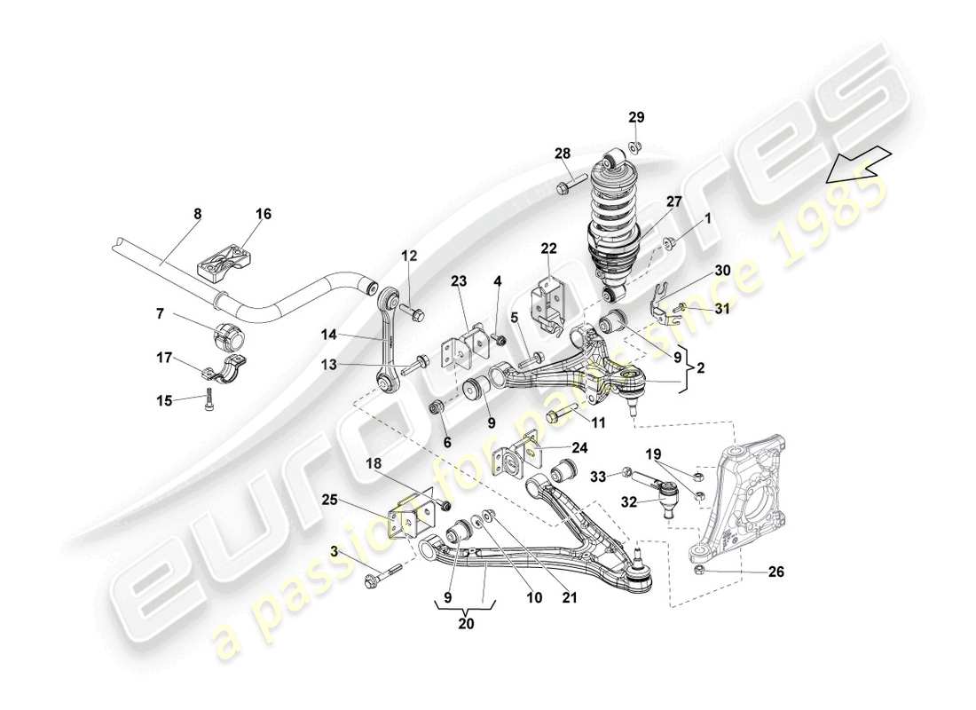 lamborghini lp550-2 coupe (2013) diagrama de piezas del eje delantero
