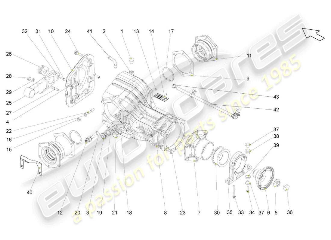 lamborghini gallardo coupe (2004) diagrama de piezas del diferencial del eje delantero