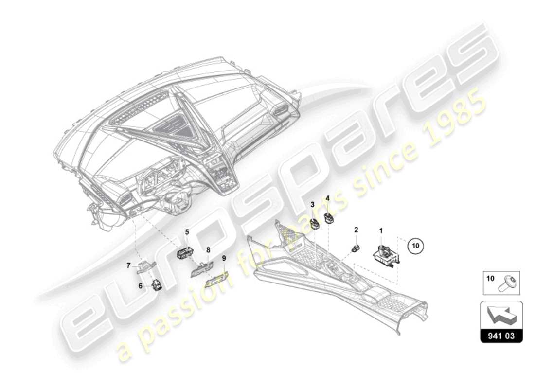 lamborghini revuelto coupe (2024) switch diagrama de piezas